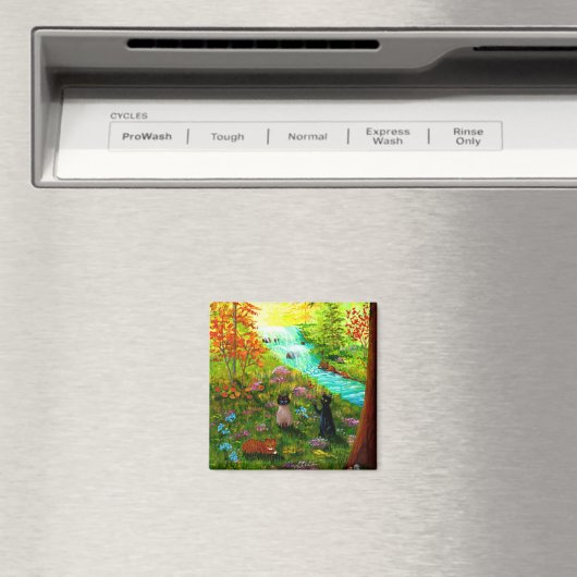 Aimant Funny Fall Cat Créationarts (In Situ (Lave-vaisselle))