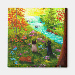 Aimant Funny Fall Cat Créationarts