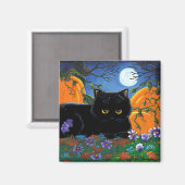 Aimant Funny Fall Cats Moon Créationarts (Recto/Verso)
