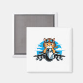 Aimant Funny Fighter Jet Cat Lot Aviation Humor For Cat L (Recto/Verso)
