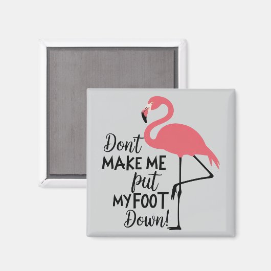 Aimant Funny Flamingo Don't Make Me Put My Foot Down  (Recto/Verso)