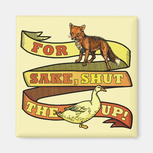 Aimant Funny Fox Duck Animal Pun (Devant)