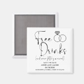 Aimant Funny Free Drink Photo Wedding Save the Date (Recto/Verso)