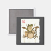 Aimant Funny Frog Drum Rock Music Kawaii Japanese (Recto/Verso)
