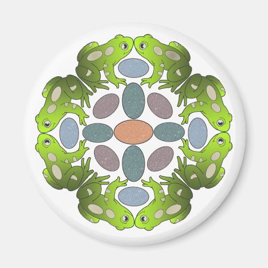 Aimant Funny Frog Mandala (Devant)