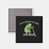 Aimant Funny Frog Off To Praise The Lord Meme Quote Funny (Recto/Verso)