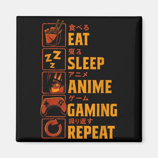 Aimant Funny Gamer Anime Graphic Tee Men Boys Teens Video (Devant)