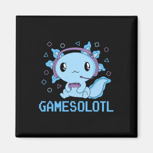 Aimant Funny Gamesolotl Anime Kawaii Gaming Axolotl