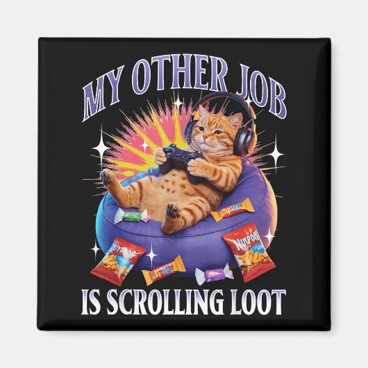 Aimant Funny Gaming Gamer Cat (Devant)