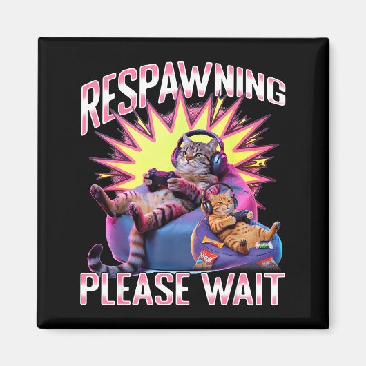 Aimant Funny Gaming Gamer Cat  (Devant)