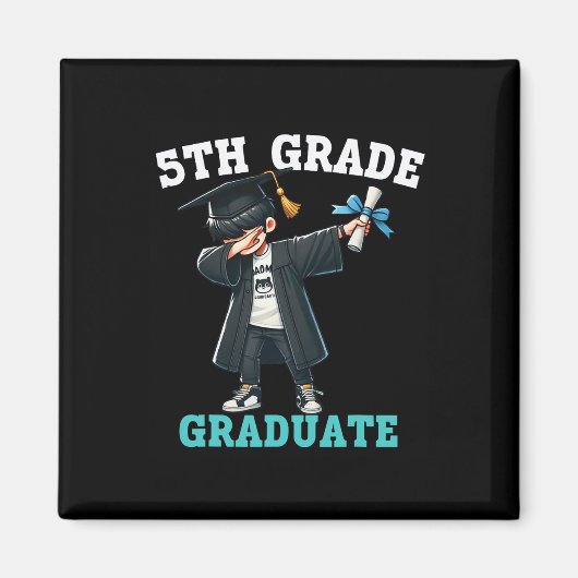 Aimant Funny Garçons de 5e année Graduation Grad Dabbing (Devant)