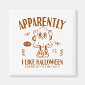 Aimant Funny Ghost Apparently, I Like Halloween (Devant)