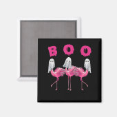 Aimant Funny Ghost Flamingo Boo Halloween Costume Toxits (Recto/Verso)