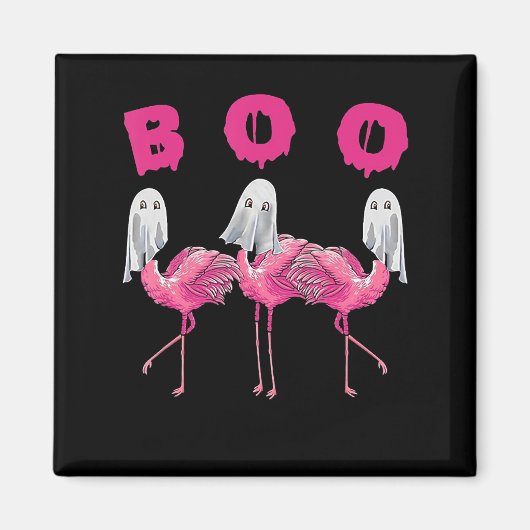 Aimant Funny Ghost Flamingo Boo Halloween Costume Toxits (Devant)