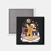 Aimant Funny Gingerbread Volleyball Player Christmas  (Recto/Verso)