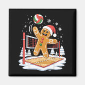 Aimant Funny Gingerbread Volleyball Player Christmas (Devant)
