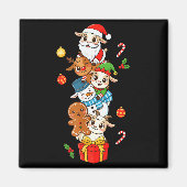 Aimant Funny Goat Santa Elf Snowman Christmas Womens Mens (Devant)