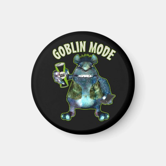 Aimant Funny Goblin Mode Lazy Troll Slobbin Antisocial T (Devant)