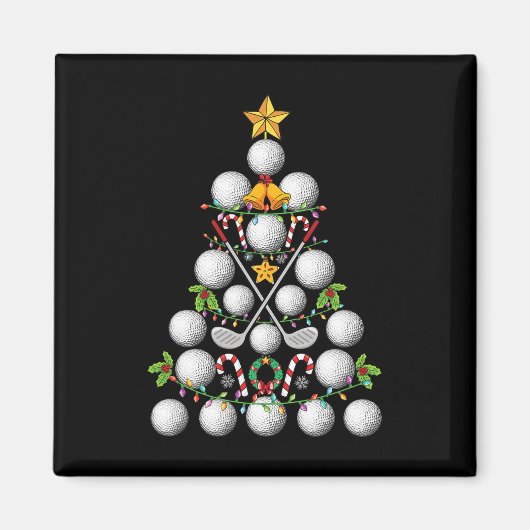 Aimant Funny Golf Ball Christmas Tree Christmas Golf Love (Devant)