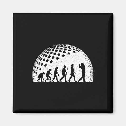 Aimant Funny Golf Evolution Joueur de golf Vintage (Devant)