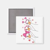 Aimant Funny Goose Happy Valentine Goose Cute Heart Lover (Recto/Verso)