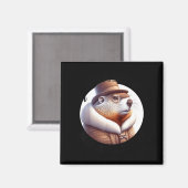 Aimant Funny Goundhog Graphic  (Recto/Verso)