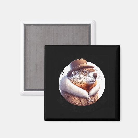 Aimant Funny Goundhog Graphic (Recto/Verso)
