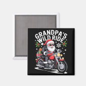 Aimant Funny Grandpa's Biker Ride Christmas Motorcycle Sa (Recto/Verso)