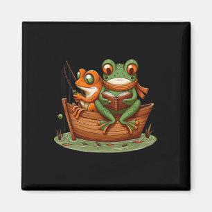 Aimant Funny Grenouille Toad Pêcher Vintage Clic Livre To