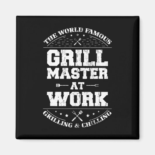 Aimant Funny Grill Master Barbecue Chef Fumé Viande Lover (Devant)