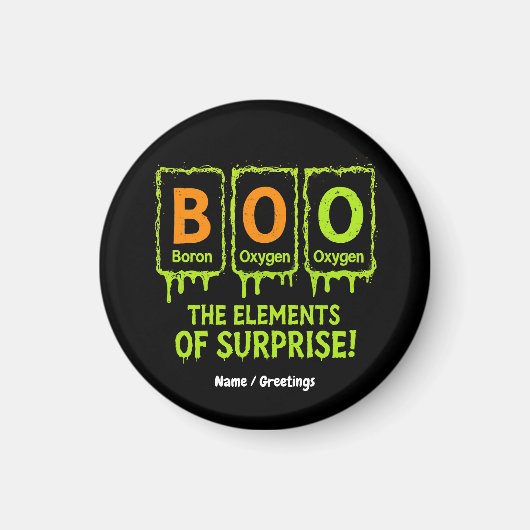 Aimant Funny Halloween Boo Elements Science Surprise Cade (Devant)