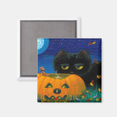 Aimant Funny Halloween Chat Automne Souris Art Créationar (Recto/Verso)