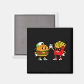 Aimant Funny Hamburger Frites Combo Snacks Nourriture Rap (Recto/Verso)