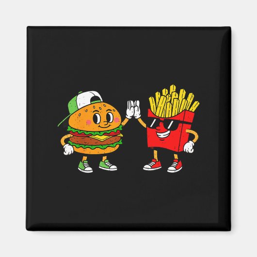 Aimant Funny Hamburger Frites Combo Snacks Nourriture Rap (Devant)