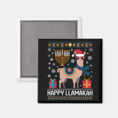 Aimant Funny Happy Llamakah Llama With Menorah (Recto/Verso)