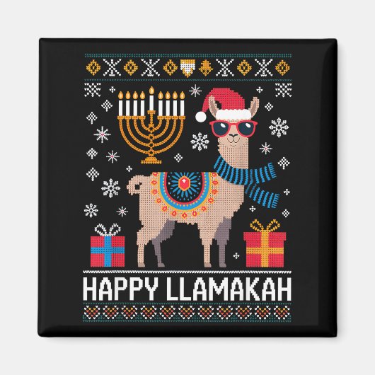 Aimant Funny Happy Llamakah Llama With Menorah (Devant)