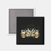 Aimant Funny Happy New Beers Drinking 2021 Nye Party Happ (Recto/Verso)