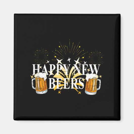 Aimant Funny Happy New Beers Drinking 2021 Nye Party Happ (Devant)