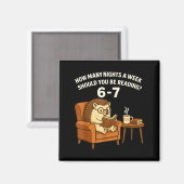 Aimant Funny Hedgehog Reading Book 67 Six Seven Meme  (Recto/Verso)
