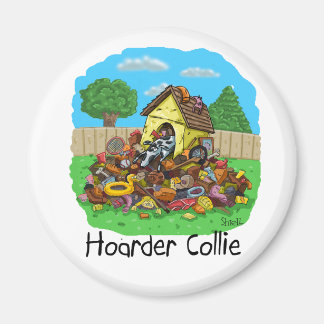 Aimant Funny Hoarder Collie Amoureux des chiens cadeau