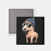 Aimant Funny Horse In Retro Style - Farm Humour Ny Funny  (Recto/Verso)