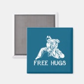 Aimant Funny Hugs Brazilian Jiu Jitsu Mma Bjj  (Recto/Verso)