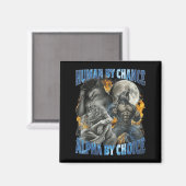 Aimant Funny Human By Chance Alpha By Choice Wolf Matchin (Recto/Verso)