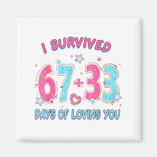 Aimant Funny I Survived 67 + 33 Days Of Loving You Valent (Devant)