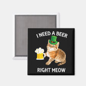 Aimant Funny Irish Beer Cat St Patricks Day Drinking With (Recto/Verso)
