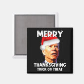 Aimant Funny Joe Biden Santa Hat Merry Thanksgiving Chris (Recto/Verso)