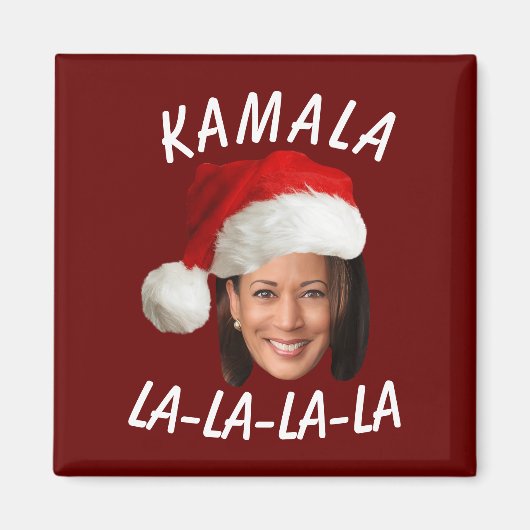 Aimant Funny Kamala Harris Face Santa Hat Noël (Devant)