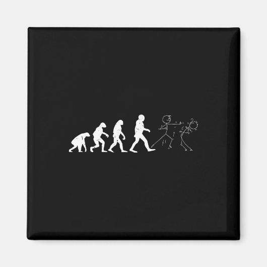 Aimant Funny Karate Evolution Karate Stick Figure (Devant)