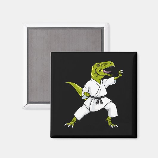 Aimant Funny Karatesaurus T-rex Dinosaur Karate Samurai D (Recto/Verso)