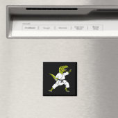 Aimant Funny Karatesaurus T-rex Dinosaur Karate Samurai D (In Situ (Lave-vaisselle))